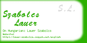 szabolcs lauer business card